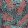 Eden Wallpaper Collection Ilana Leaf Claret & Teal Muriva J98210