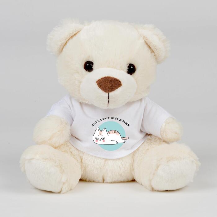 Cats Don't Give A Fuck Swear Bear - Cream, Small