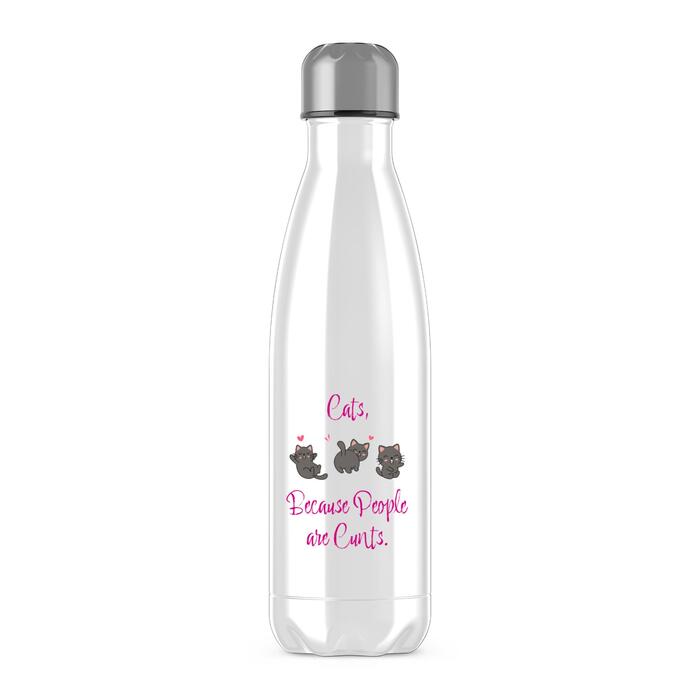 Cats, Because People Are Cunts Water Bottle - White, One