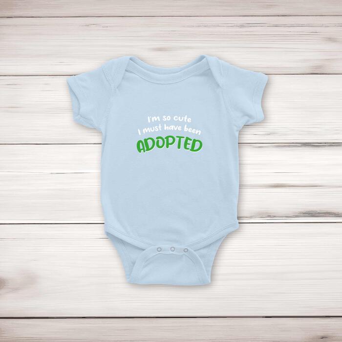 So Cute I'm Adopted Babygrow - Blue, 0-3 Months