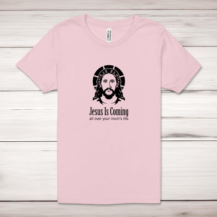 Jesus Is Coming Adult T-Shirt - Pastel Pink, 2XL