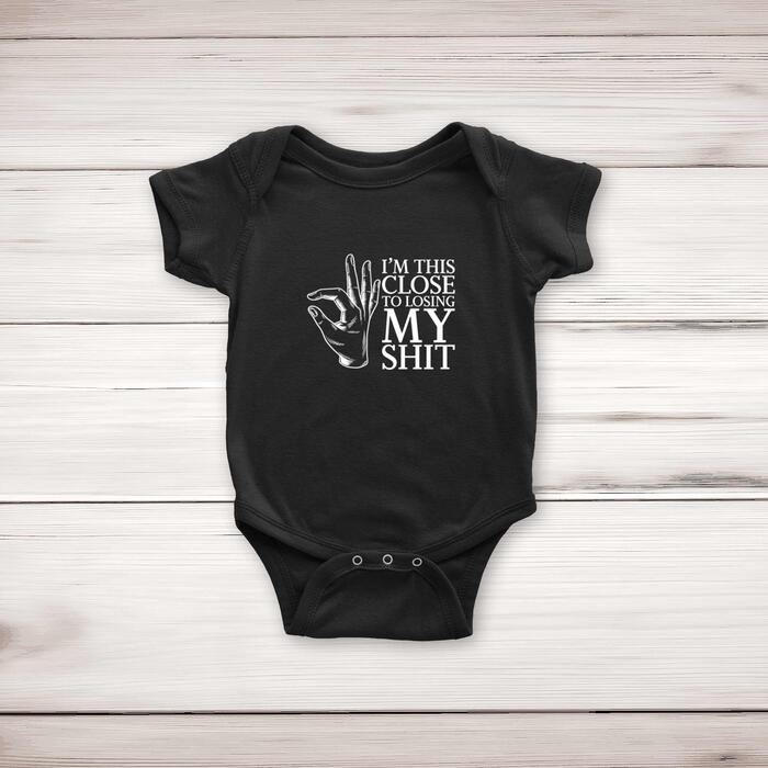Losing My Shit Babygrow - Black, 3-6 Months
