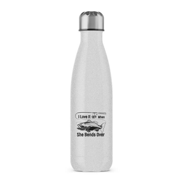 I Love It When She Bends Over Water Bottle - Silver Glitter, One