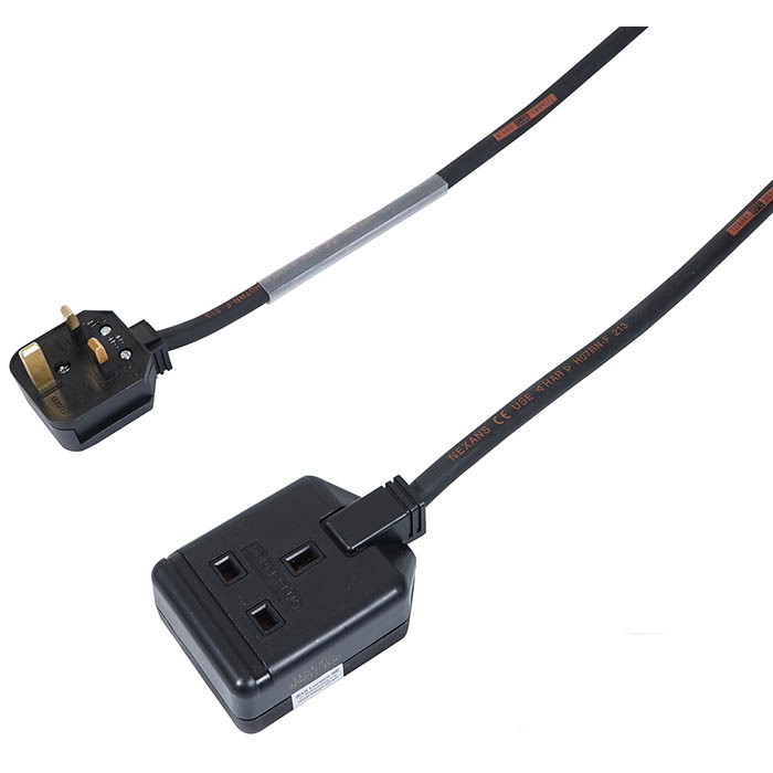 Single Gang 13A Extension Lead with Titanex Rubber Cable - 10m