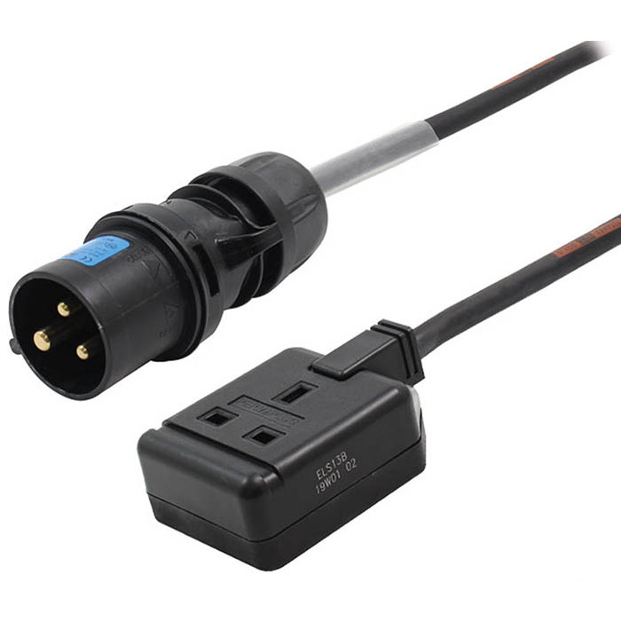 16A Plug to 13A Socket with Titanex Rubber Cable 0. 35m