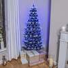 Green Christmas Tree 2ft to 6ft with Blue LED Lights and Stars and White Fibre Optics, 2ft