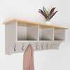 Floating Storage Shelf With Metal Hooks