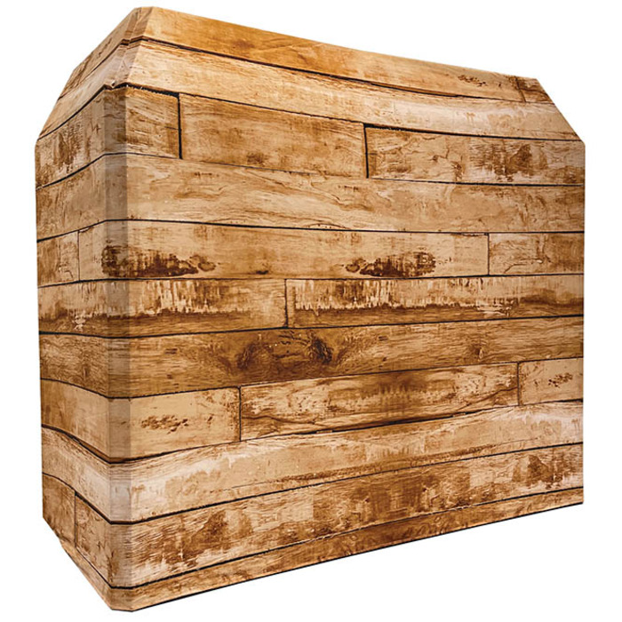 DJ Booth Lycra Screen Cover for Equinox DJ Booth - Wood Effect