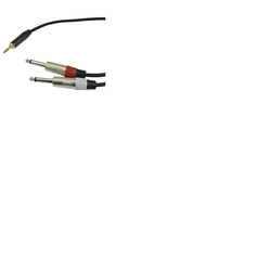 2 x Mono ¬" Jack to 3. 5mm Stereo Jack Cable