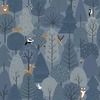 My Kingdom Wild Wood Navy Blue Wallpaper Muriva M51601
