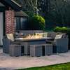 Bracken Outdoors Dakota Casual Dining Rectangular Corner Sofa Garden Furniture Set with Fire Pit Table, Mid February 2026