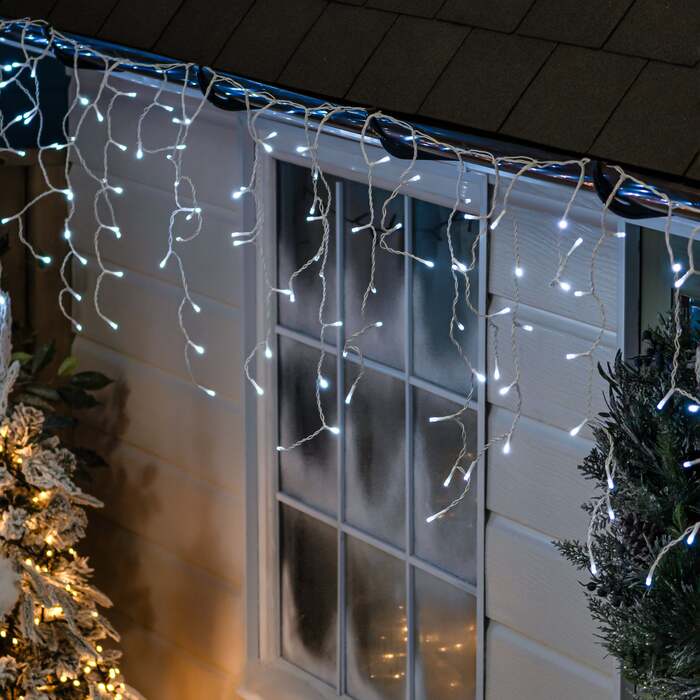 White LED Multi-Function Christmas Icicle Lights - 480, 720, 960, 480 LEDs
