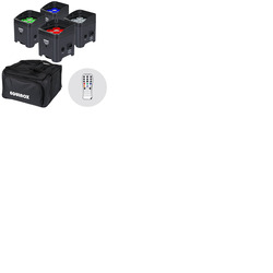 Equinox Colour Raider LED Uplighter Pack with Re-Chargeable Battery