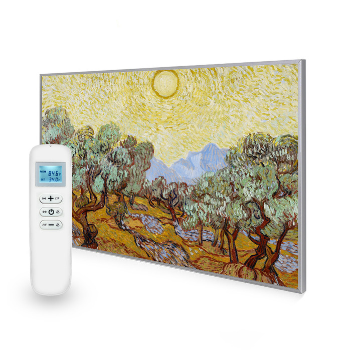795x1195 Olive Trees with Yellow Sky and Sun Image Nexus Wi-Fi Infrared Heating Panel 900W - Electric Wall Panel Heater