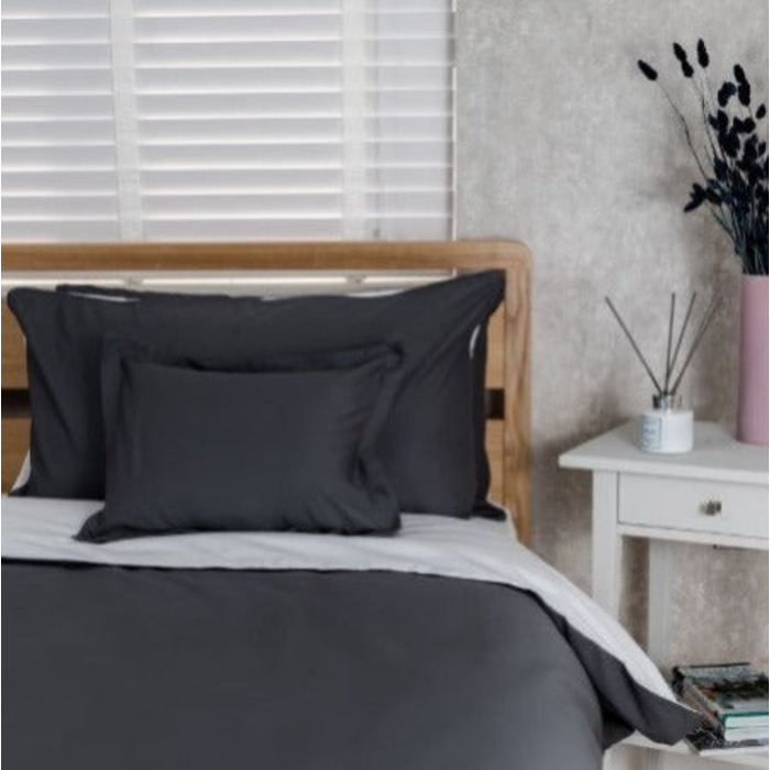 4. 5 Tog Duvet 100% Cotton Grey Duvet Cover Set & Pillow