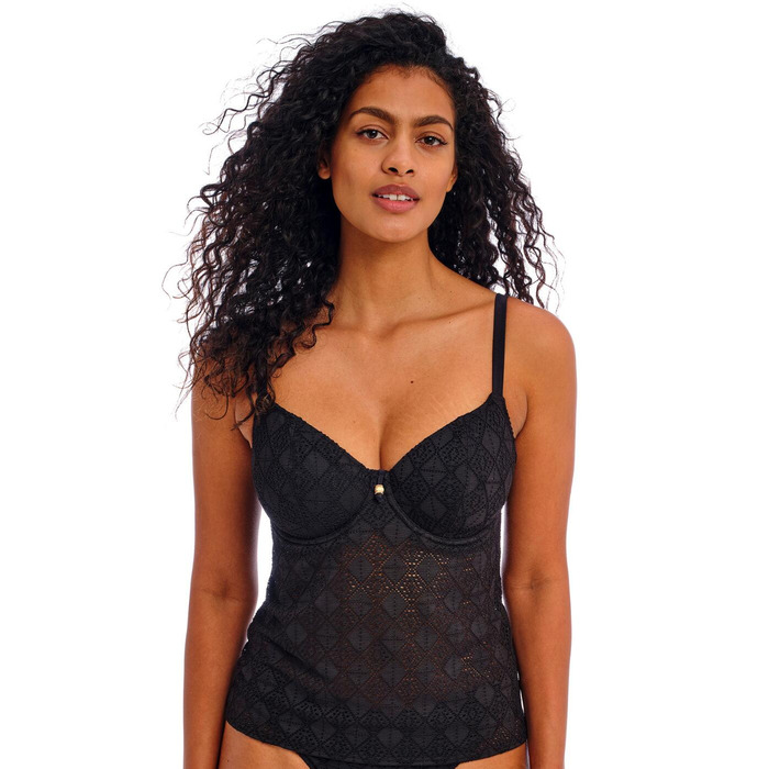 Freya Nomad Nights Plunge Tankini Top - Black - 30D
