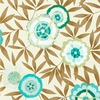 Harlequin Komovi Floral Wallpaper Lagoon Green and Gold HSAW112159