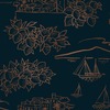 Travelogue Collection Limoneto Wallpaper Midnight Blue and Copper Mini Moderns MMTLG04MI