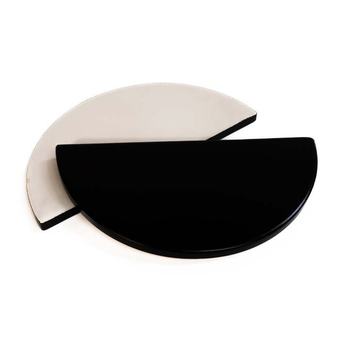 Draco Grills Black Half Moon Deflector Stones for 27 Inch Kamado Grill
