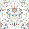 Britt Woodland Damask Vinyl Wallpaper Red / Blue Fine Decor FD26512
