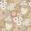 Karina Wildflower Garden Vinyl Wallpaper Natural / Pink Fine Decor FD26521