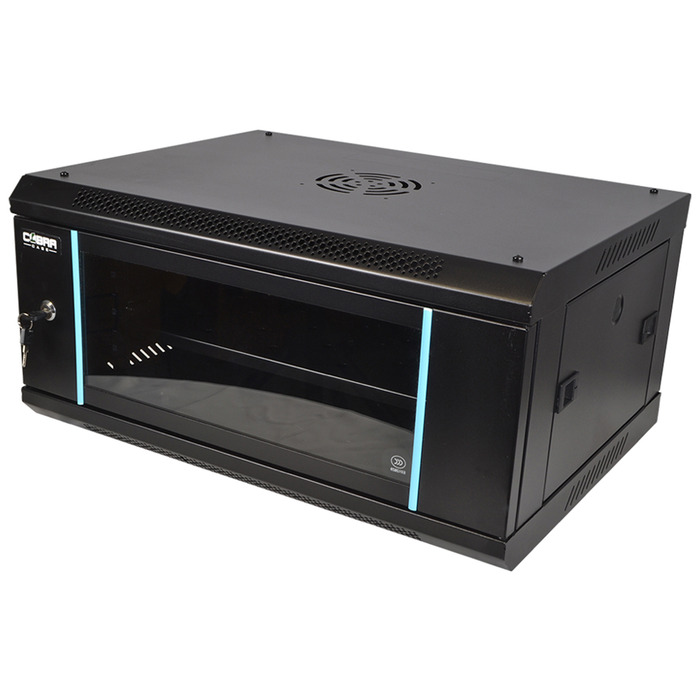 19" 15U Metal Rack Cabinet with Glass Door 450mm Deep Wall or Floor Mount