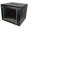 19" 9U Metal Rack Cabinet with Glass Door 550mm with Hinged Back Door