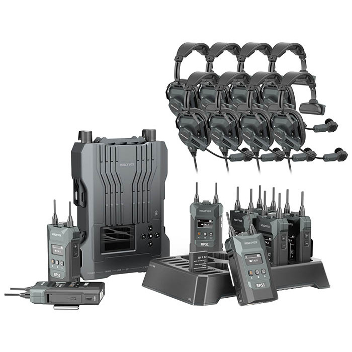 Hollyvox G51 Wireless Intercom System - 8 Headsets