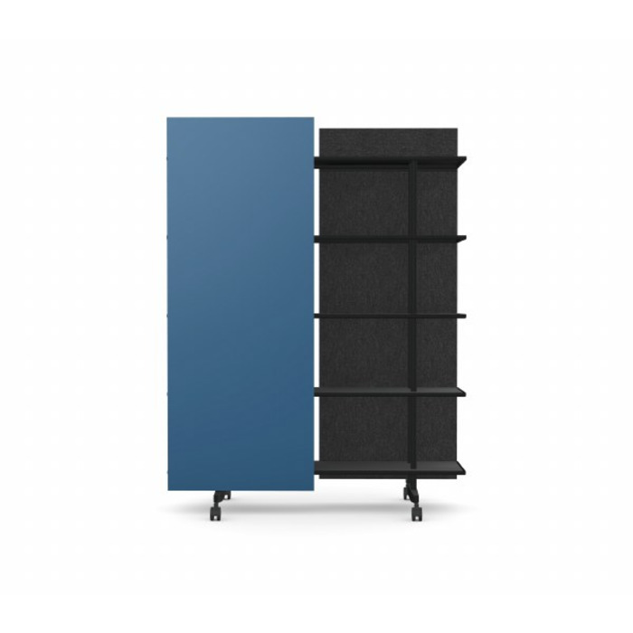 A08 Mobile Shelving Unit with Glass Writing Board