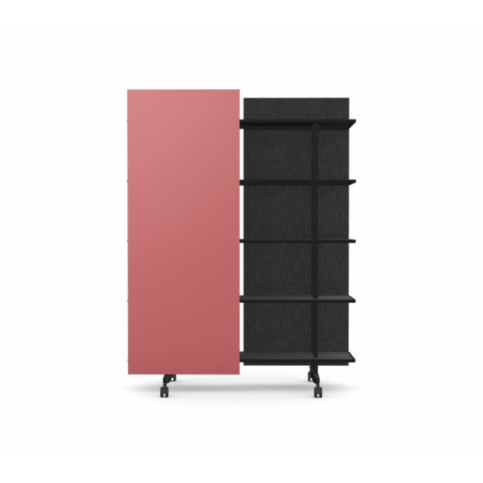 A08 Mobile Shelving Unit with Glass Writing Board