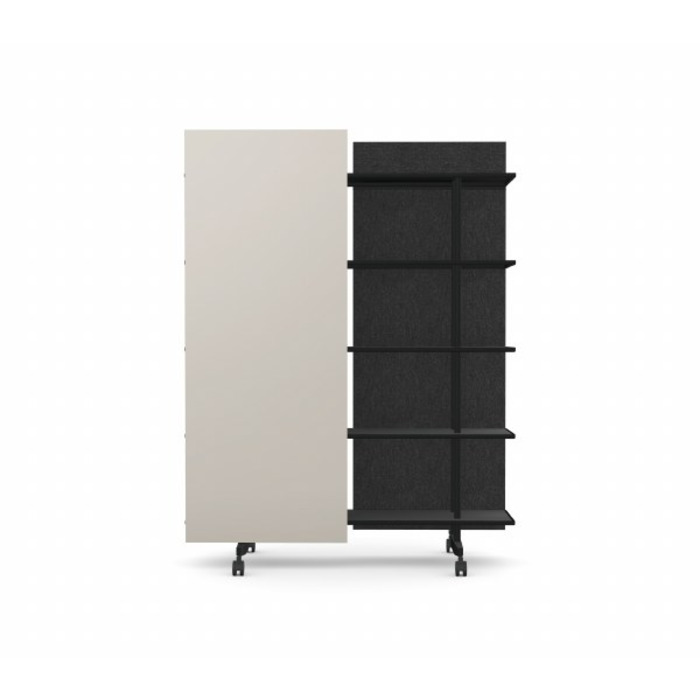 A08 Mobile Shelving Unit with Glass Writing Board
