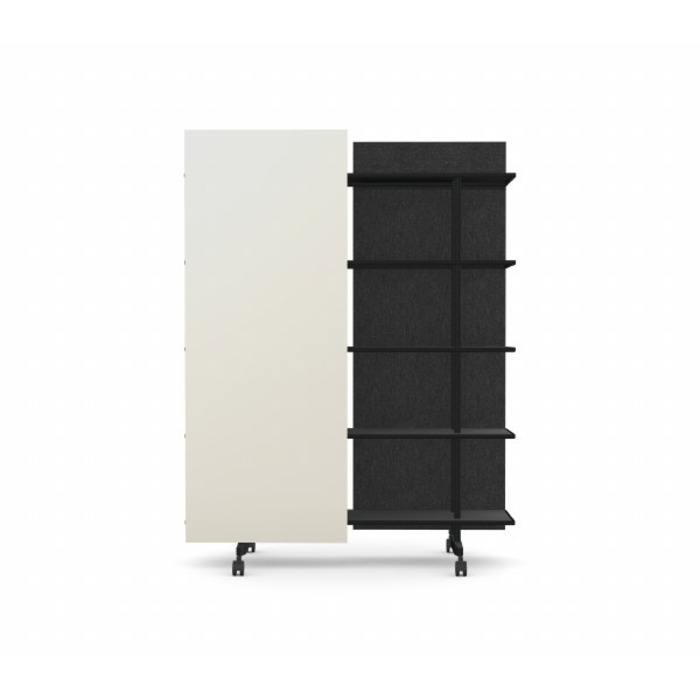A08 Mobile Shelving Unit with Glass Writing Board