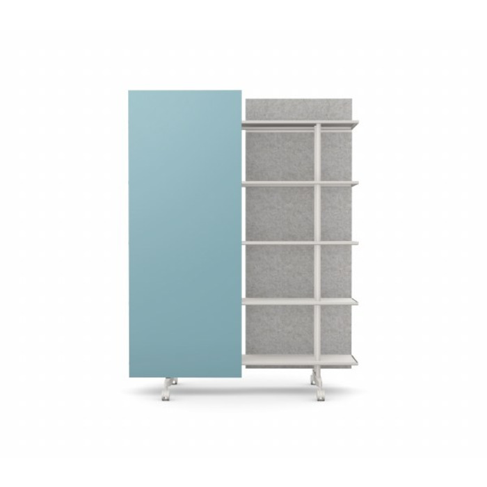 A08 Mobile Shelving Unit with Glass Writing Board