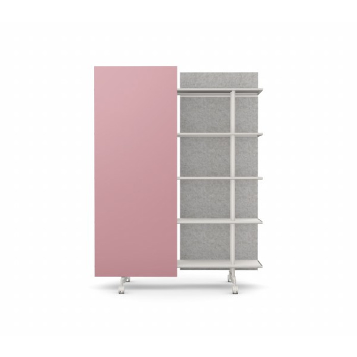 A08 Mobile Shelving Unit with Glass Writing Board