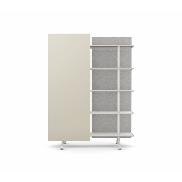 A08 Mobile Shelving Unit with Glass Writing Board