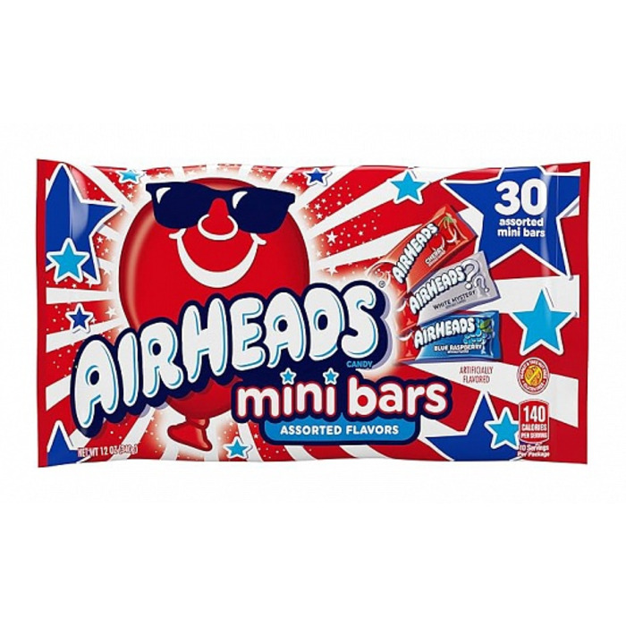 Airheads Bars Mini Red, White & Blue 30 Pack 340g *USA*