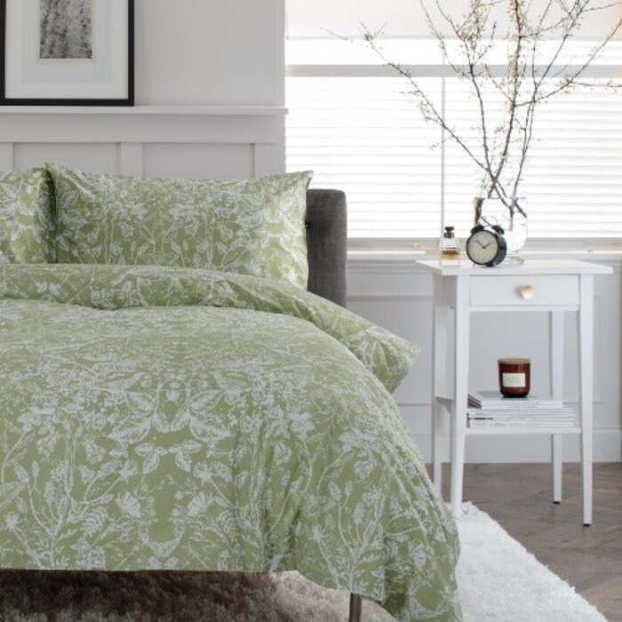 Cotton Rich Secret Garden Sage Extra Large Single Duvet Cover Set