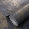 Elle Decoration Luxury Concrete Textured Vinyl Wallpaper Navy Blue / Gold 10438-08