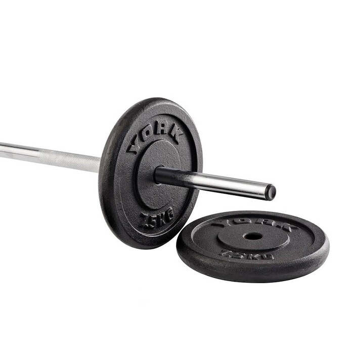 York 2 x 7. 5kg Black Cast Iron 1Inch Plates