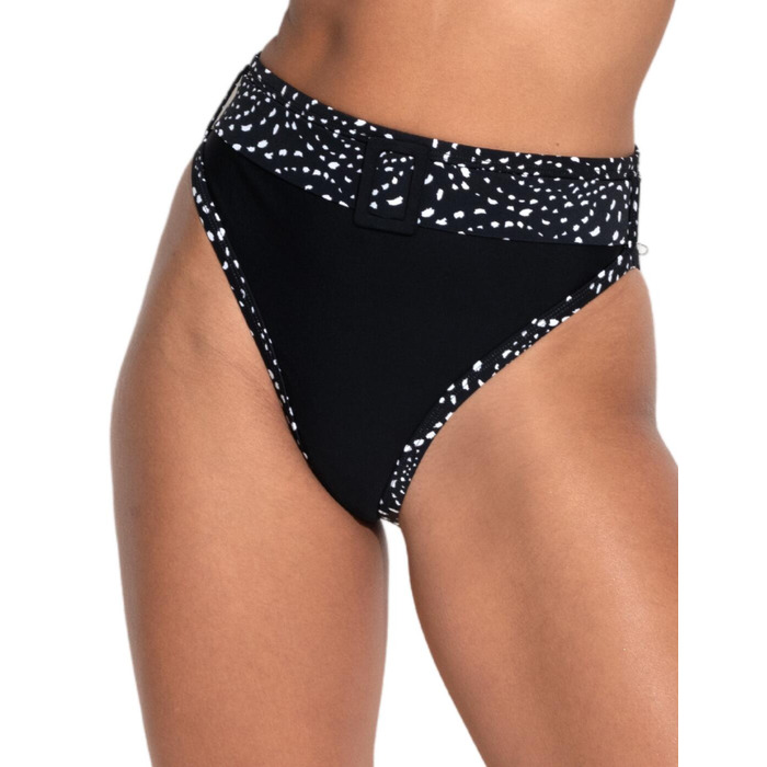 Pour Moi Rhodes High Waist Tummy Control Bikini Brief - Black/White - 2XL - 18