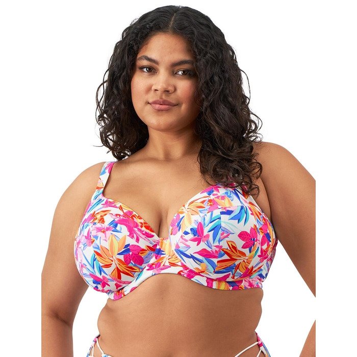 Elomi Savaneta Plunge Bikini Top - White - 36JJ