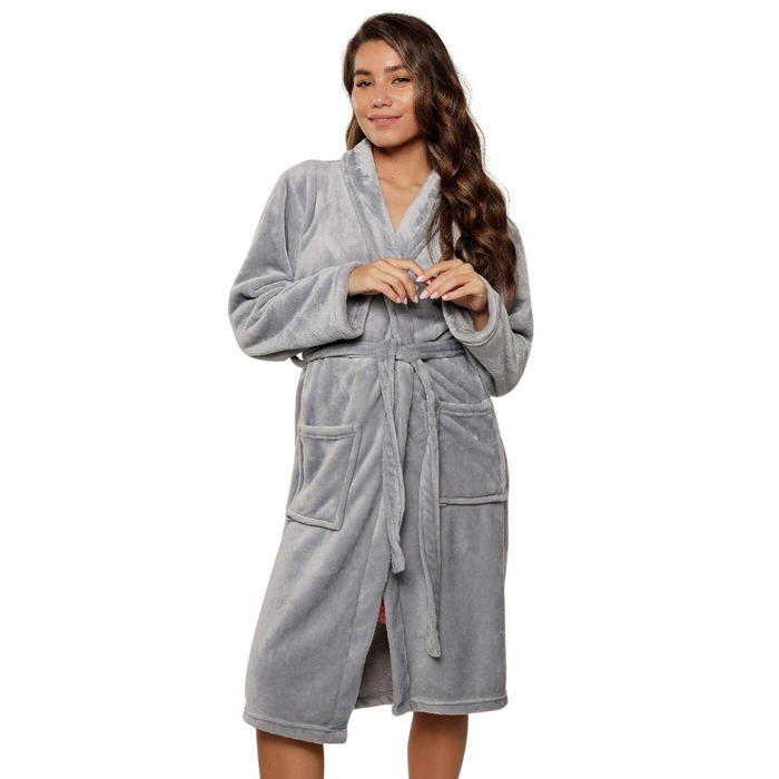 Lingadore Bathrobe Dressing Gown - Grey - S/M