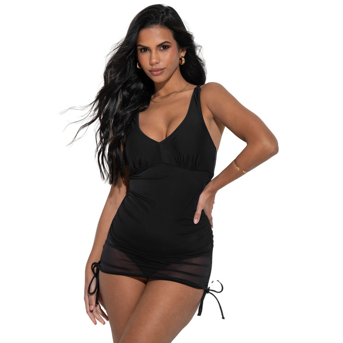 Pour Moi Dubai Adjustable Tummy Control Skirted Swimsuit