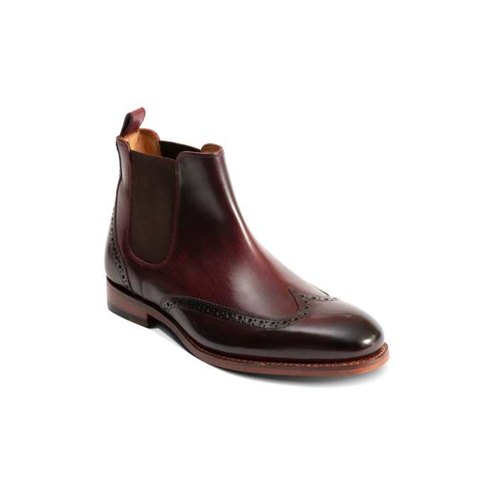 Mersey - Burgundy Hand Patina, 10 / F / 7mm Leather / Rubber Sole