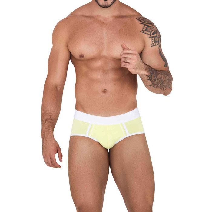 Clever Moda Tethis Piping Brief - Yellow
