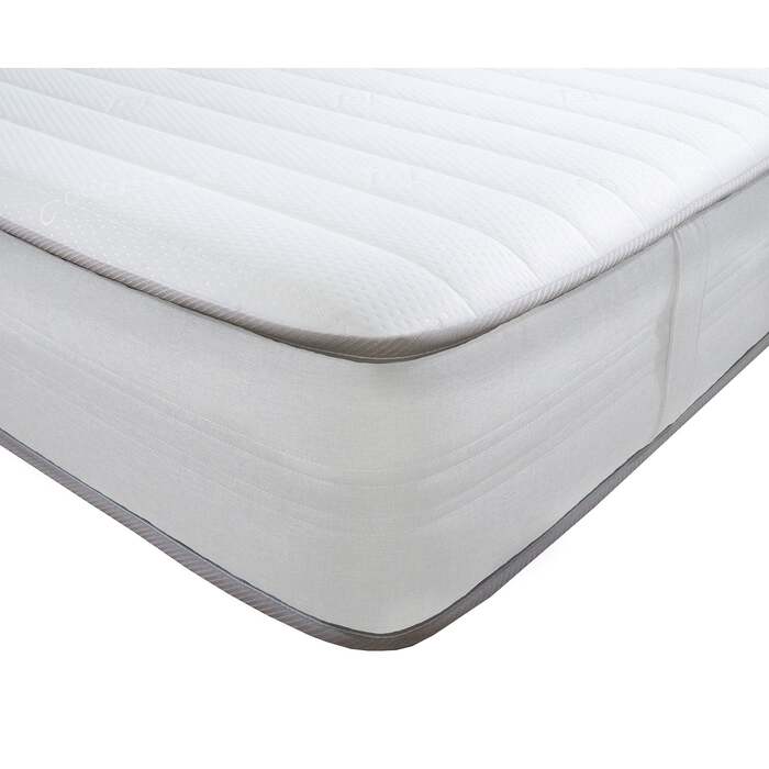 Starlight Beds Hybrid Straight line Memory foam with Handles Open Coil Spring Mattress - Grey Border / 2ft6 by 5ft9 Shorty Mattress (75cm by 175cm)