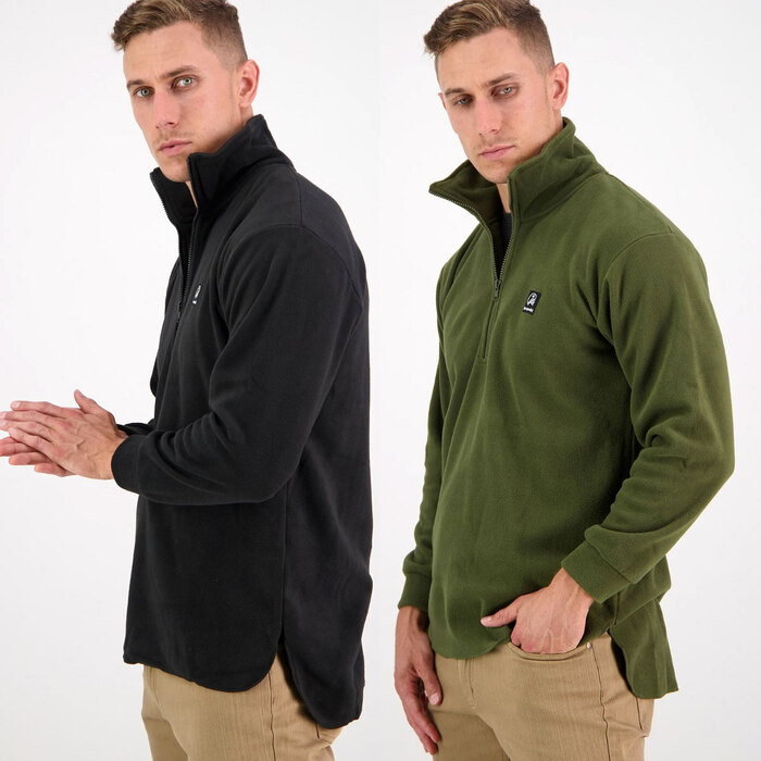 Swanndri Men's Motu Fleece Pullover-Black-3XL