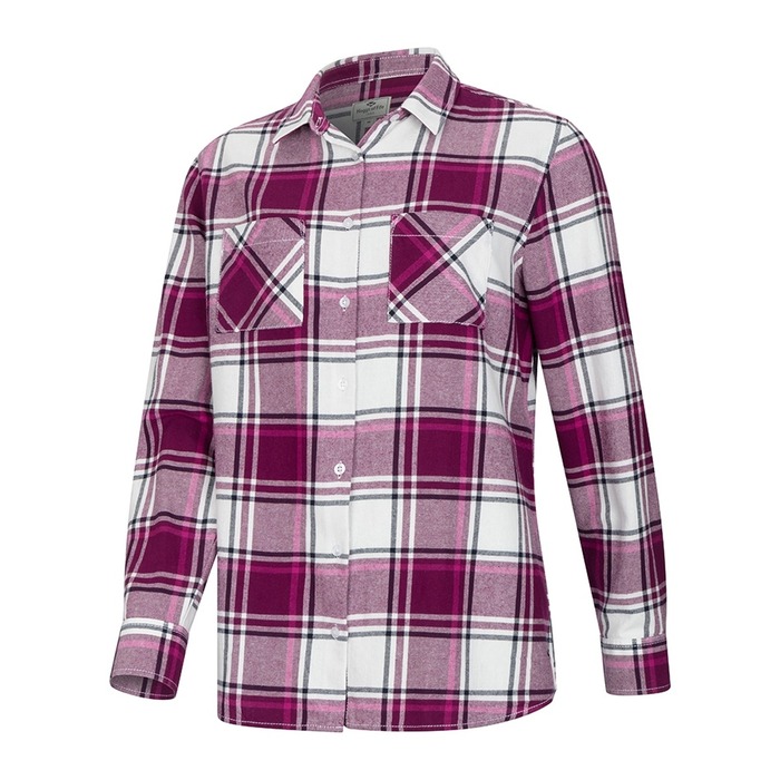 Hoggs of Fife Women's Caitlyn Oversized Flannel Shirt Berry 2XL
