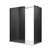 ELEGANT 1200X760mm Smoked Glass Black Fittings Easy Clean Walk-In Shower Enclosure (Inc Shower Panels + Stone Resin Tray + Waste)