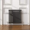 ELEGANT Traditional 600x605 Anthracite Victorian Grey Horizontal Radiator Double Column